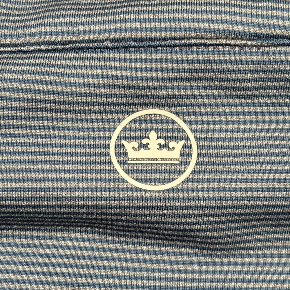Peter Millar x Kiawah Pullover Mens Large Blue Striped The Ocean Course 1/4 Zip - Picture 10 of 14